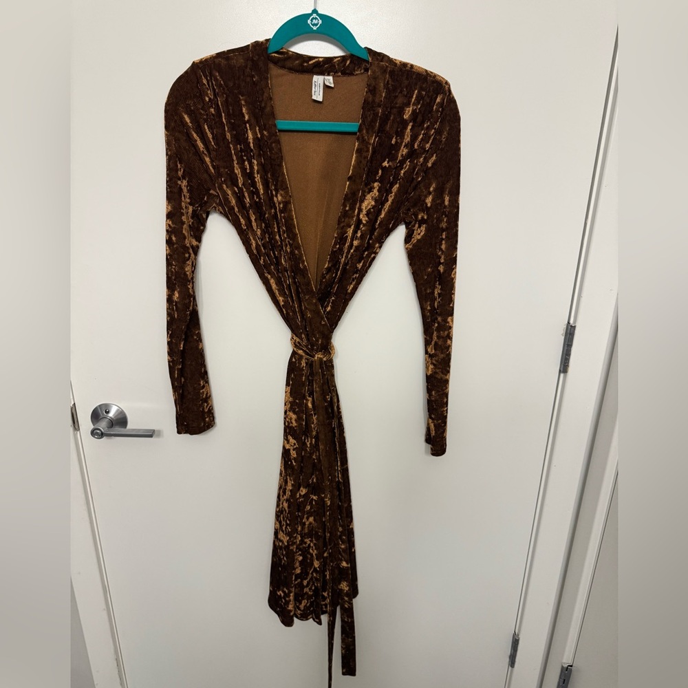 & Other Stories Velvet Wrap Dress